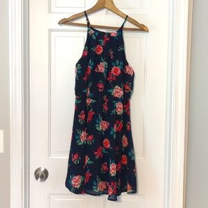 Navy Floral Dress
